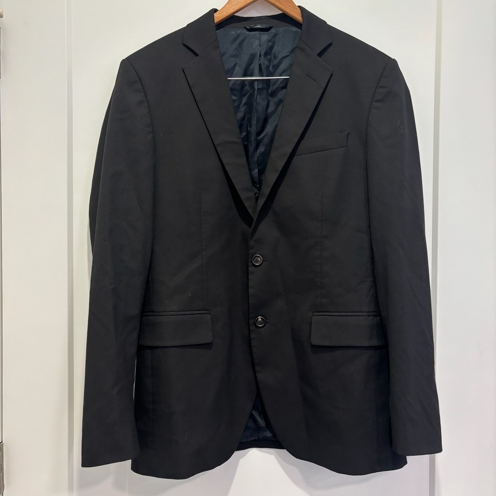 Sartoria Benetton Black Wool Blend 2 Button Suit Jacket Blazer Men's‎ Size 50